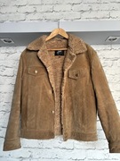 Gypsy M vintage naturalna skóra kożuch kurtka futro boho brązowa retro