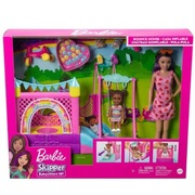 BARBIE SKIPPER LALKA OPIEKUNKA PLAC ZABAW HUŚTAWKA zamek dmuchany
