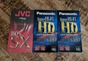 Kasety Video  Panasonic / JVC    -  komplet 3 sztuki. Nowe w folii!