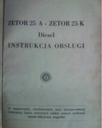Instrukcja obsługi i katalog części Zetor 25A, 25K