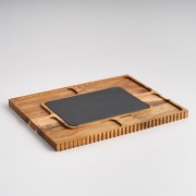 deska do serwowania 40x30 drewno akacjowe kamień łupek 