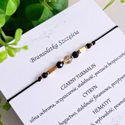 Bransoletka CYTRYN CZARNY TURMALIN talizman BOGACTWO i OCHRONA