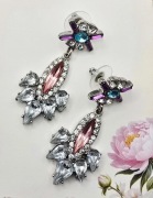 Piękne kryształowe srebrne kolczyki z kryształkami kryształki glamour modne