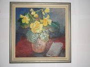 NASTURCJE - OBRAZ OLEJNY - stary, efektowny obraz. OKAZJA 