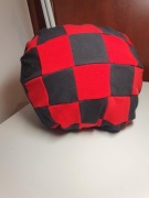 Pokrowiec worek na kask narciarski xl podwójny bawełna czarny czerwonykrata