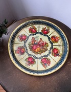 Taca PRL litografowana metalowa vintage retro