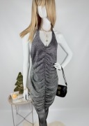 Srebrna sukienka Reserved L 40 w stylu Y2K na imprezę wyjściowa kobieca