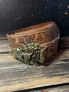 Pas skórzany ręcznie robiony, 2 klamry do wyboru