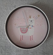 Zegar ścienny z motywem lamy do pokoju dziecięcego 