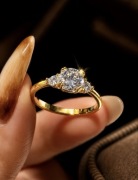 Pierścionek z Moissanite, Certyfikat GRA, Srebro 925, VVS1, zaręczynowy
