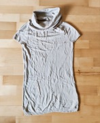 Beżowa tunika z szerokim golfem Solar rozm. M