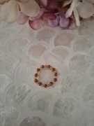 Pierścionek handmade z naturalnych kamieni spinel piasek pustyni 