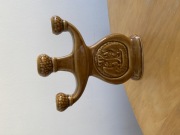 Świecznik trójramienny Koguty PRL Bochnia kamionka