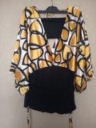 2w1 bluzka z topem kimono czarno żółta rozm m