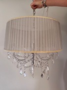 Kryształowa lampa z kinkietami srebrne glamour zestaw kinkiet szklany 