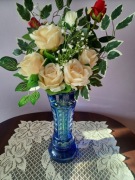 Duży niebieski wazon-kryształ