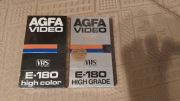2 kasety VHS AGFA VIDEO 180 High Grade HGX High Color nowe folia W. Germany