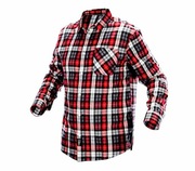 Koszula flanelowa robocza Neo Tools r. M bawełna 100% krata czerwona