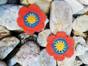 Kolczyki na szydełku kwiatki