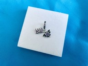 nowa oksydowana zawieszka charms beads nietoperz + księga magii srebro 925