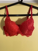 Stanik biustonosz koronkowy czerwony seksowny