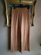 Spodnie damskie szerokie nogawki karmelowe dzianina