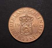 Indie Holenderskie 2,5 cent 1945