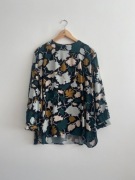 Czarna bluzka w kolorowe kwiatki Tom Tailor 46 3xl plus size
