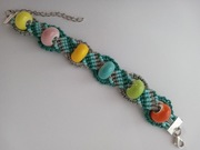 BRANSOLETKA KORALIKI CERAMICZNE MAKRAMA HAND MADE