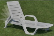 Leżak ogrodowy plażowo basenowy z oparciem regulowanym w 5 pozycjach