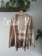 Sweter kardigan damski beżowy wiązany z wełną Orsay M