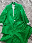 Garnitur marynarka spodnie lniane len Zara komplet