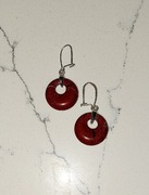 Kolczyki wiszące jaspis czerwony srebro pr 925