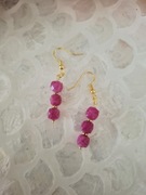 Kolczyki handmade srebro pozłacane wykonane z hematytu jadeitu