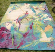 Dywan Agnella 280x200 papugi turkusowy