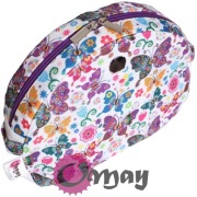 Fioletowy organizer do Obag MOON LIGHT kwiaty motyle róż 2 kieszenie OMAY