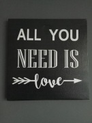 OBRAZ NA PŁÓTNIE ozdoba ścienna TABLICZKA Z MOTYWACYJNYM NAPISEM 30x30cm