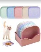 Zestaw misek 10 szt. + tacka – dla kota / na przystawki, mix kolorów