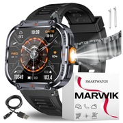 SMARTWATCH MĘSKI ZEGAREK WODOODPORNY GPS MENU PL 400MAH ROZMOWY PULS SPORT