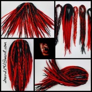 Dredloki wełniane -Czarny Wampir- set 30 sztuk