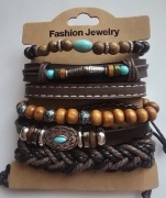 Skórzane Bransoletki męskie damskie komplet 6szt.