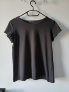 Sinsay, Czarny T-shirt damski w bardzo dobrym stanie, rozmiar S