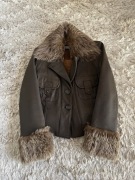 Kurtka skórzana firmy Lu-Man na futerku z kołnierzem