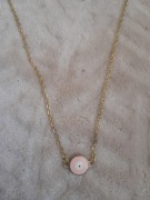 Naszyjnik oko proroka różowy złoty delikatny minimalistyczny lucky charm