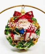 Bombka choinkowa Mikołaj wieniec szklane ozdoby choinkowe retro styl 