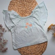 Bluzka koszulka tshirt z falbankami zielona miętowa 98 bluzeczka krótki z k