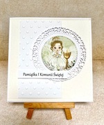 Kartka komunijna ręcznie robiona,