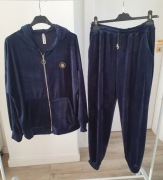 Elegancki granatowy dres welur L / XL