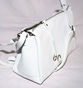 Genuine Leather Włoska torebka trzy komory skóra naturalna wyprzedaż