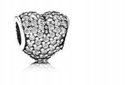 Pandora Charms Białe serce Pave Unikat